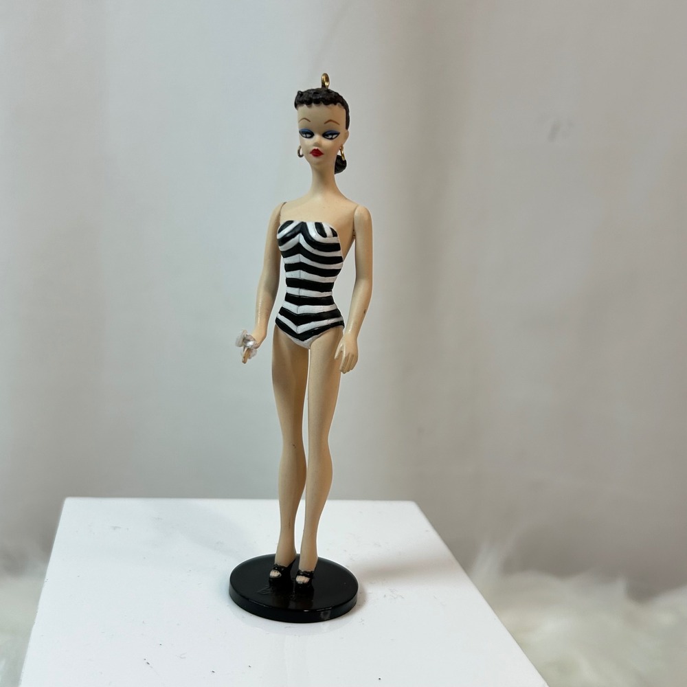 1995 Edition Brunette Debut‎ 1959 Barbie Ornament K.O.C.C. Striped Swimsuit